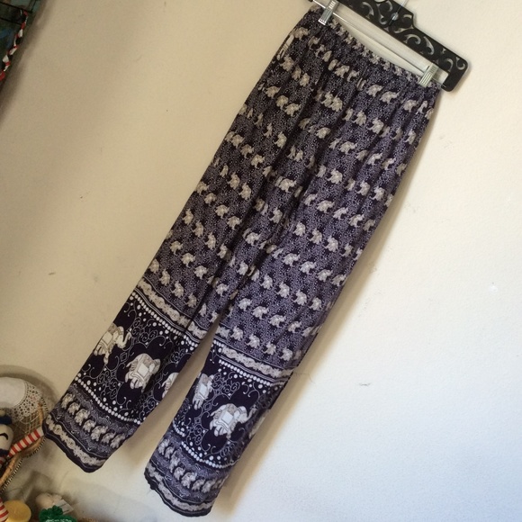 Prana Pants - Soft Flowy Indian Elephant Purple Lounge Pants Prana Pants - Soft Flowy Indian Elephant Purple Lounge Pants